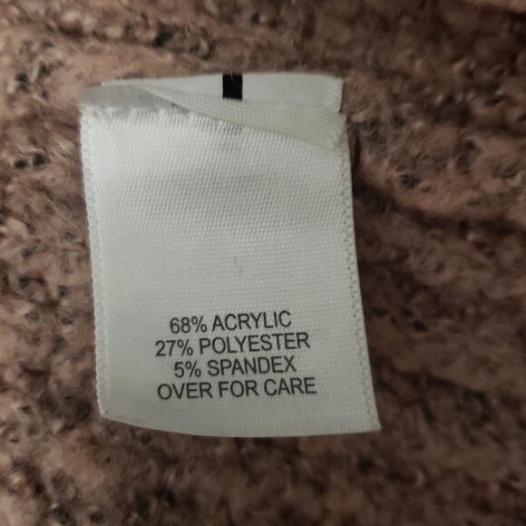 Relativity Sweater Cowl Turtleneck M Pink Soft Laced Shoulder Accents - Picture 9 of 10